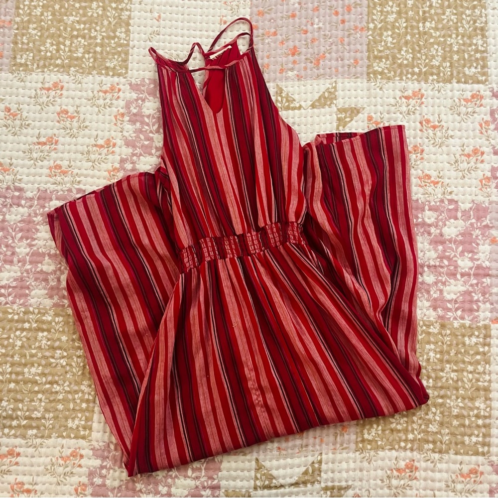 Striped Red Maxi Dress - Picture 2 of 4